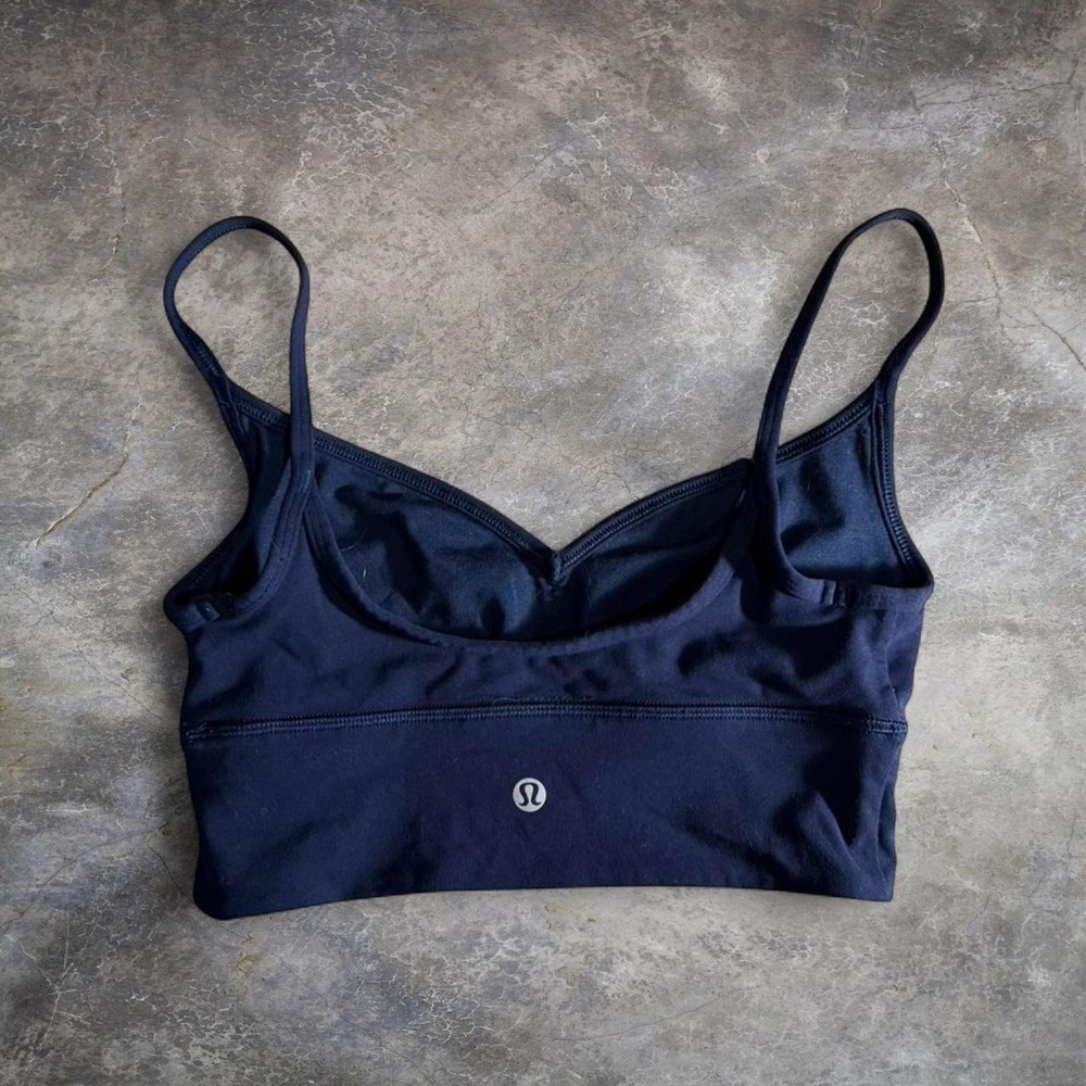 Lululemon Navy Blue Longline Sports Bra Crop Top Women's Small S